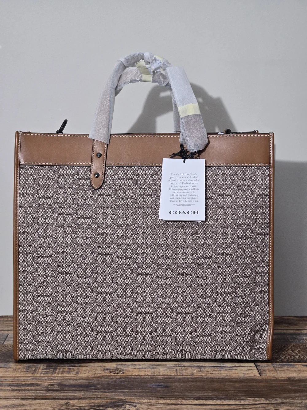 COACH Field Tote 40 In Micro Signature Jacquard
